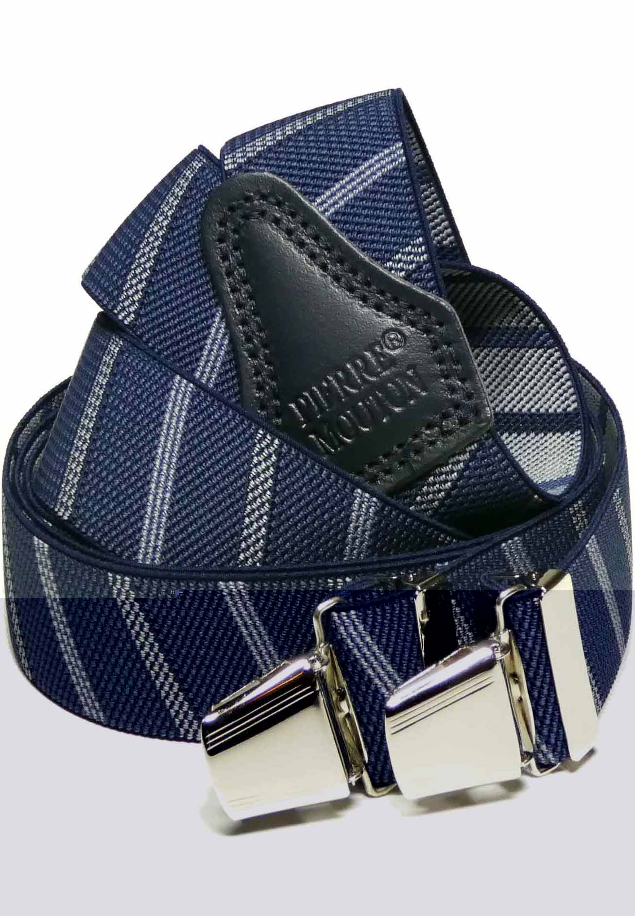 Mooie Montana Blauw soepele bretel met sterke clips