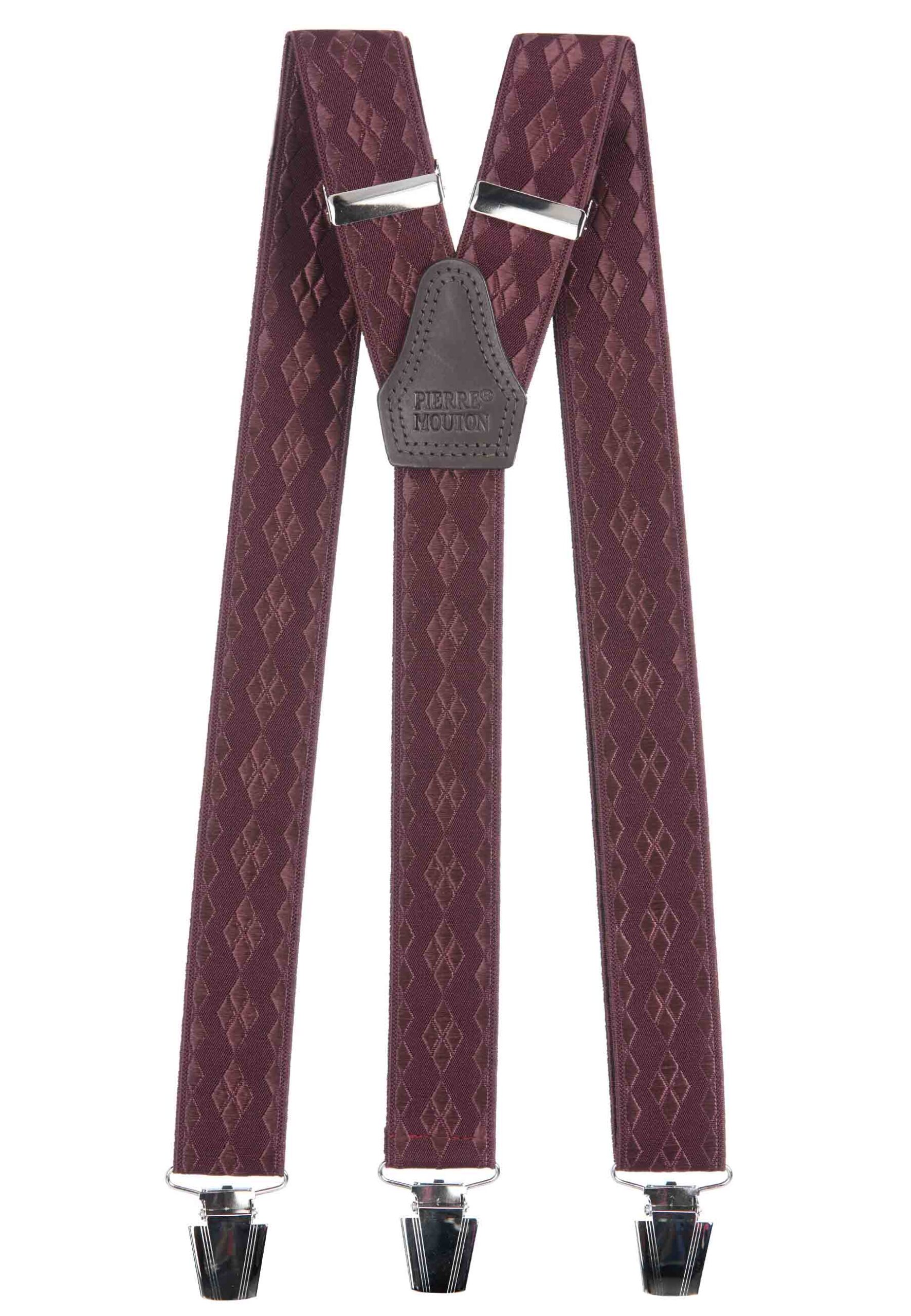 Elegante rode ruit bretel in square motief met sterke clips