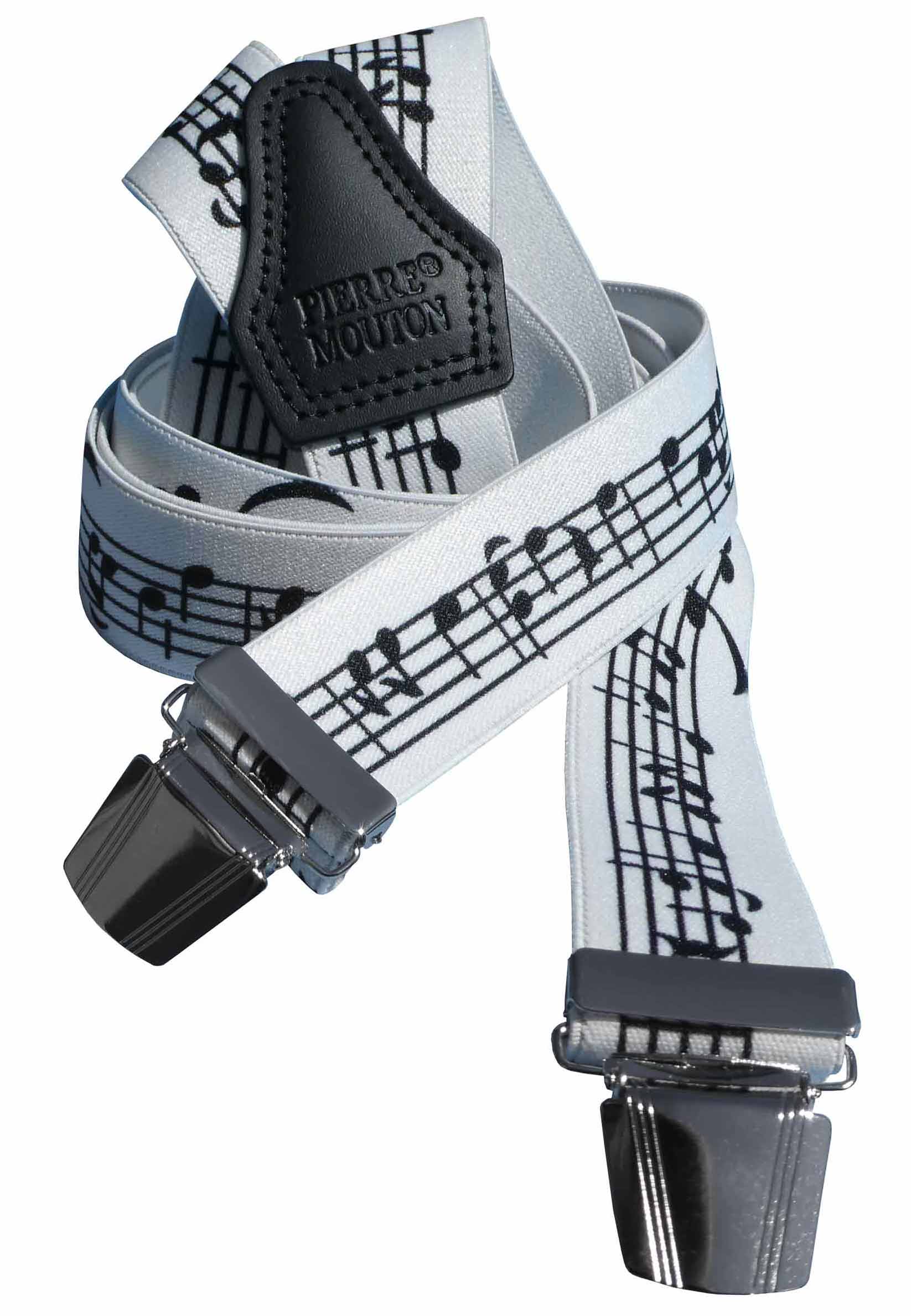 Mooie muziek bretel wit met zwarte notenbalk