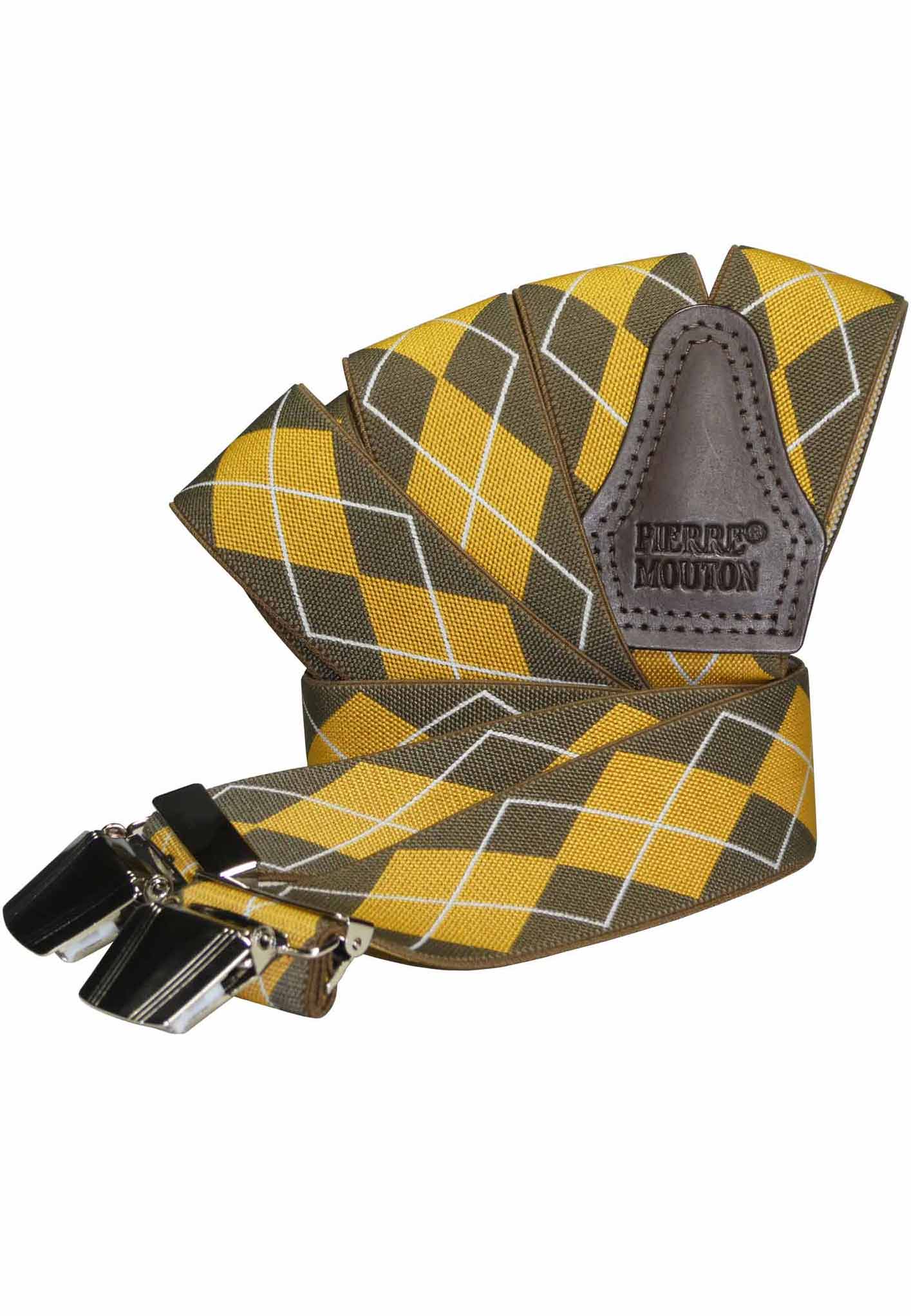 Gele Metz bretel met ruit