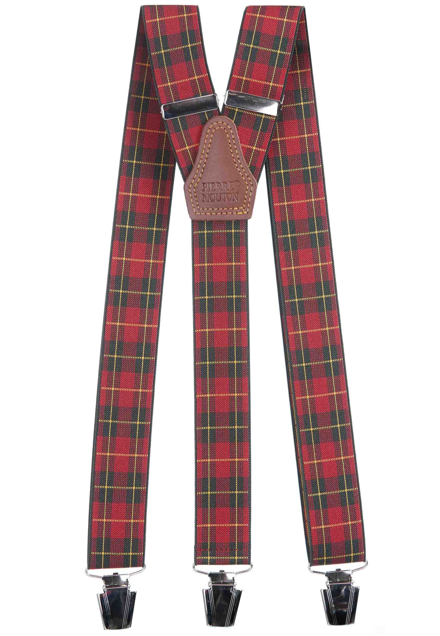 Bretel met Tartan motief rood