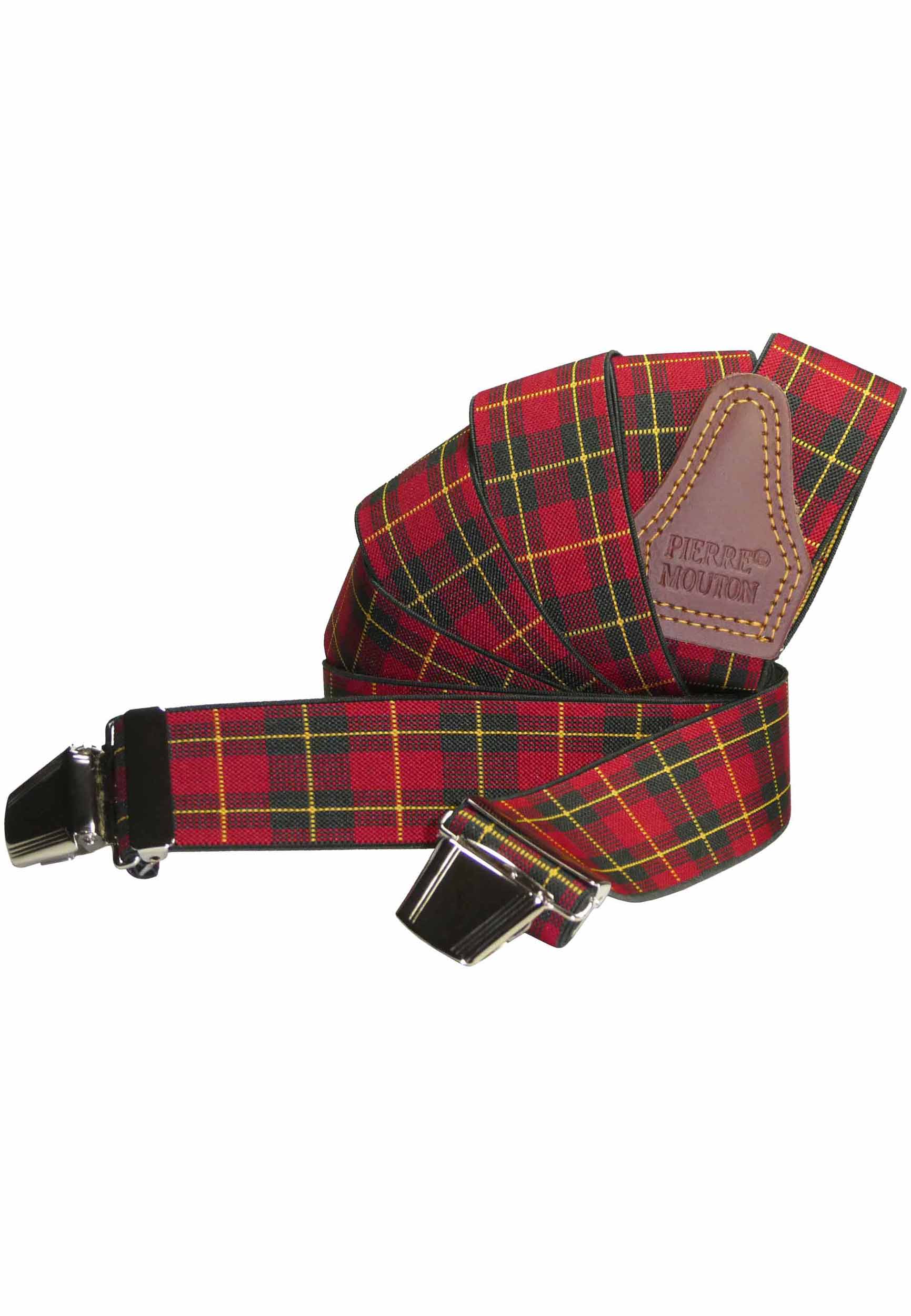 Bretel met Tartan motief rood