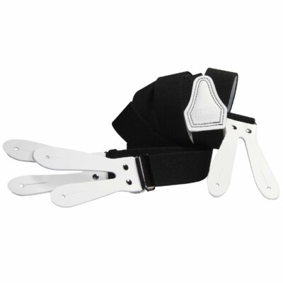 Contrast bretel met sterke leertjes