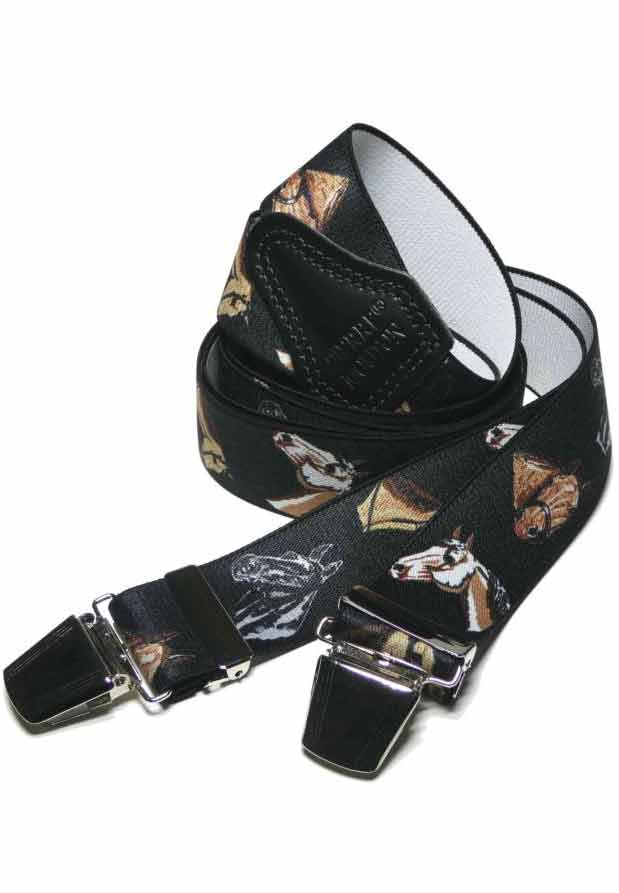 Bretel horses zwart met paarden motief